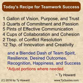 Ty Howard's Quote on Teamwork, Quotes on Team Building, Quotes on I Love My Job